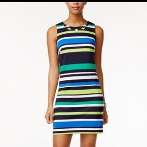 Vince Camuto Embellished Neckline Dress
